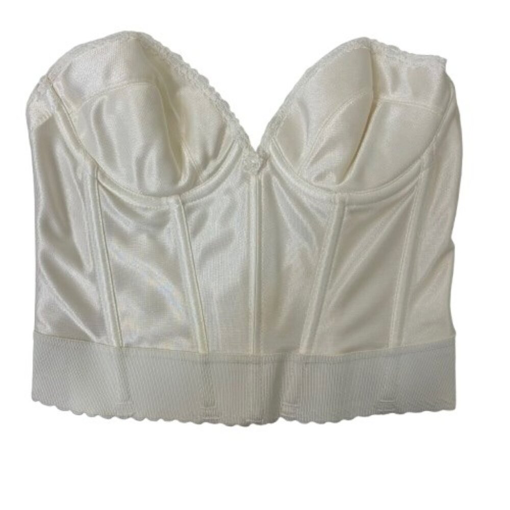 VTG Petticoat Place Bustier Corset Ivory  Sz 34B Victorian Edwardian